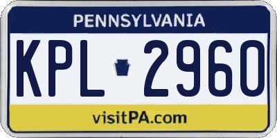 PA license plate KPL2960