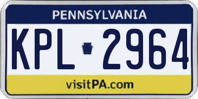 PA license plate KPL2964