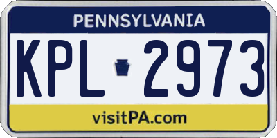 PA license plate KPL2973