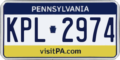 PA license plate KPL2974