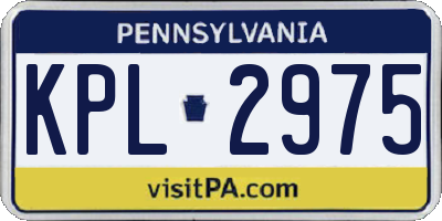 PA license plate KPL2975