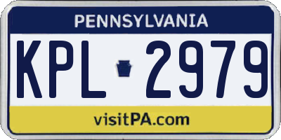 PA license plate KPL2979