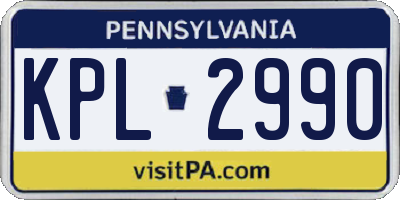 PA license plate KPL2990