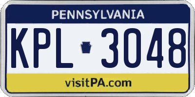 PA license plate KPL3048