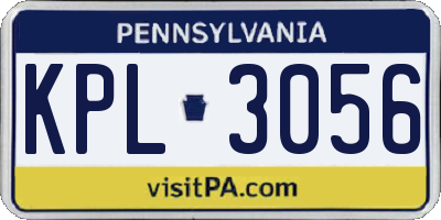 PA license plate KPL3056