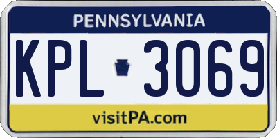 PA license plate KPL3069