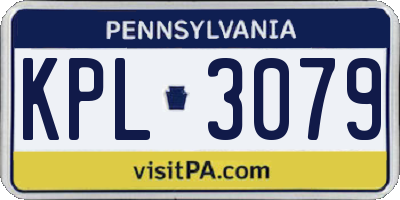 PA license plate KPL3079