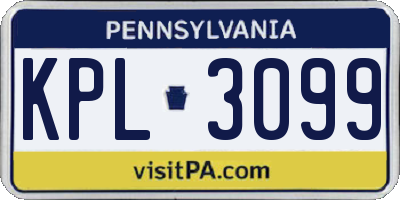 PA license plate KPL3099