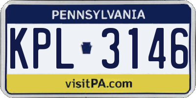 PA license plate KPL3146