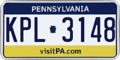 PA license plate KPL3148