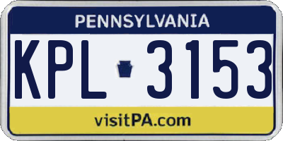 PA license plate KPL3153