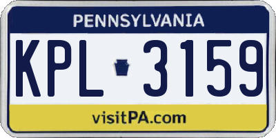 PA license plate KPL3159