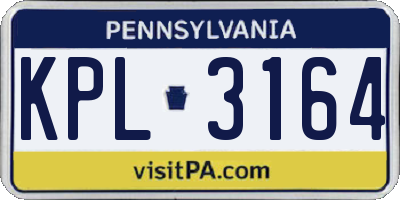 PA license plate KPL3164