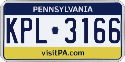 PA license plate KPL3166