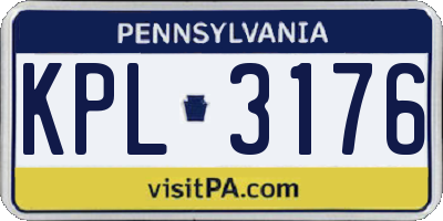 PA license plate KPL3176