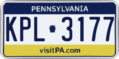PA license plate KPL3177