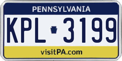 PA license plate KPL3199