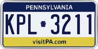 PA license plate KPL3211