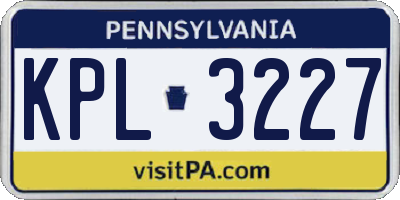 PA license plate KPL3227