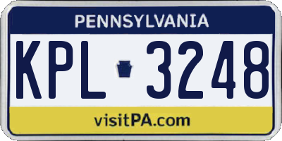 PA license plate KPL3248