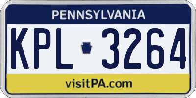 PA license plate KPL3264