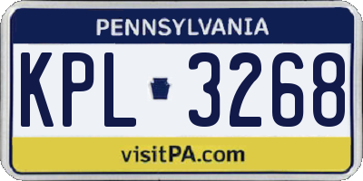 PA license plate KPL3268
