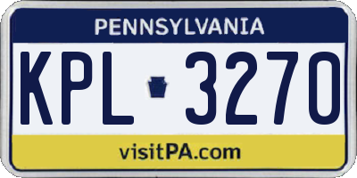 PA license plate KPL3270