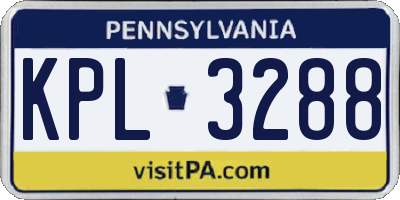 PA license plate KPL3288