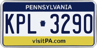 PA license plate KPL3290