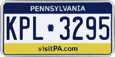 PA license plate KPL3295
