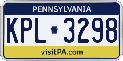 PA license plate KPL3298
