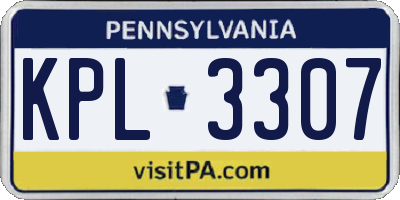 PA license plate KPL3307