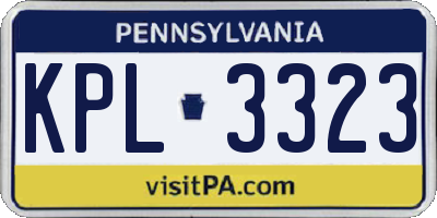 PA license plate KPL3323
