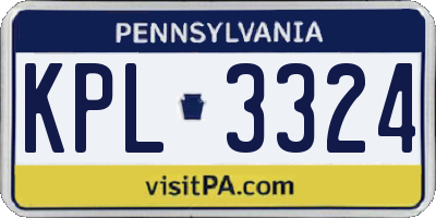 PA license plate KPL3324