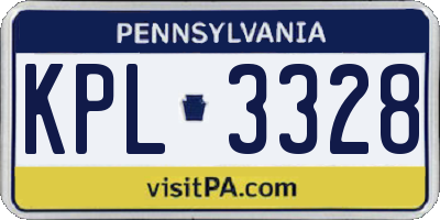 PA license plate KPL3328