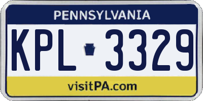 PA license plate KPL3329