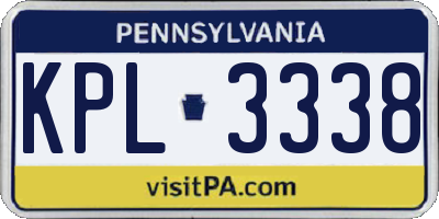 PA license plate KPL3338