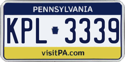 PA license plate KPL3339