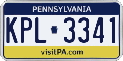 PA license plate KPL3341