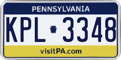 PA license plate KPL3348