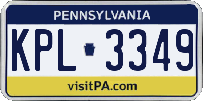 PA license plate KPL3349
