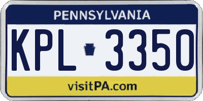 PA license plate KPL3350