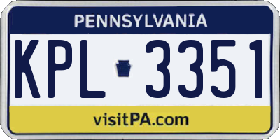 PA license plate KPL3351