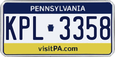 PA license plate KPL3358