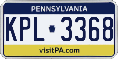 PA license plate KPL3368