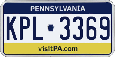 PA license plate KPL3369