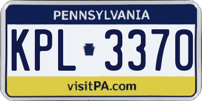 PA license plate KPL3370