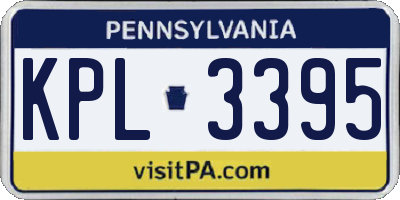 PA license plate KPL3395