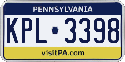 PA license plate KPL3398