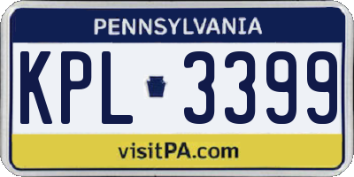 PA license plate KPL3399